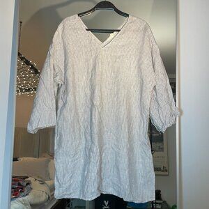 Eileen Fisher 100% Linen Striped Tunic size M
